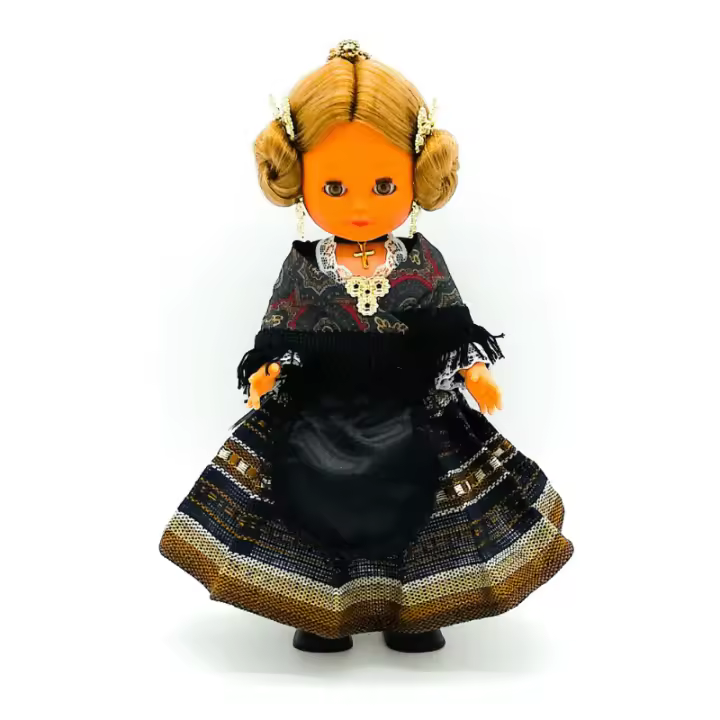 Muñeca regional Manchega Folk Artesanía original colección 35 cm.vestido típico Albacete, fabricada en España - 1