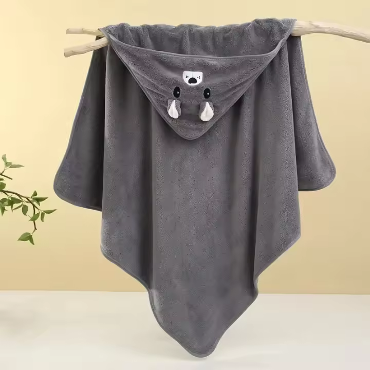 Toallas De Bano Con Capucha Para Bebés Recién Nacidos Suaves Cálidas Ropa De Baño Para Niños Y Niñas Tapete De Descanso De Velours De Coral - 1