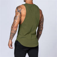 Camiseta De Gimnasio Para Hombres Verano Fitness Algodón Sin Mangas Cuello Redondo Transpirable Camiseta Deportiva Casual Musculada Para Correr Y Bodybuilding - details 9