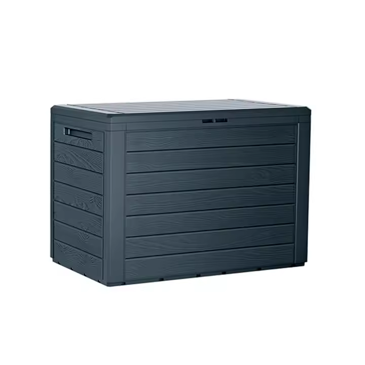 Baul de jardin 190 litros Prosperplast Woodebox de plastico en color antracita 78 x 43,3 x 55 cm - 1