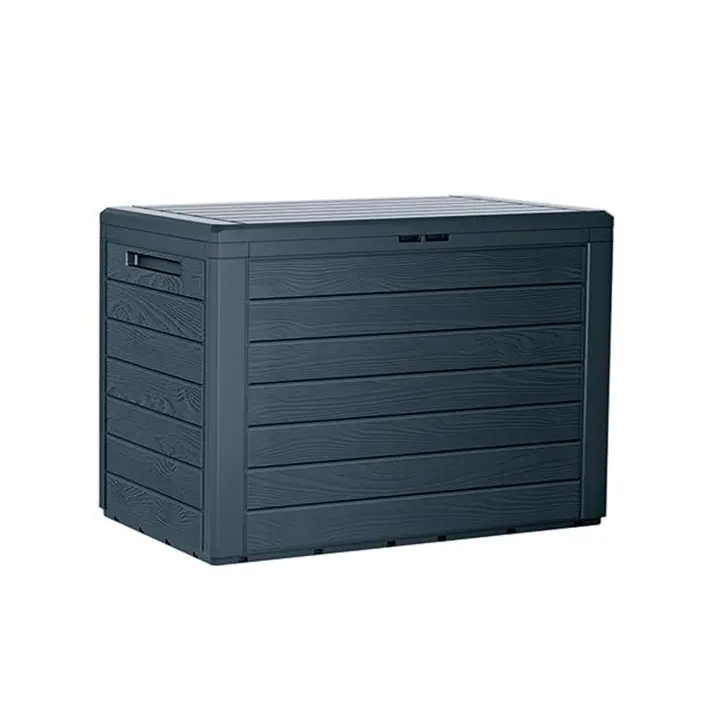Baul de jardin 190 litros Prosperplast Woodebox de plastico en color antracita 78 x 43,3 x 55 cm - 1