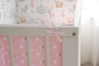 LALA - Barandilla de cuna para Bebe, Valla de Tela anticolisión, Algodón, Rosa, Pequeño Zorro, 120x30, a Pieza - details 6
