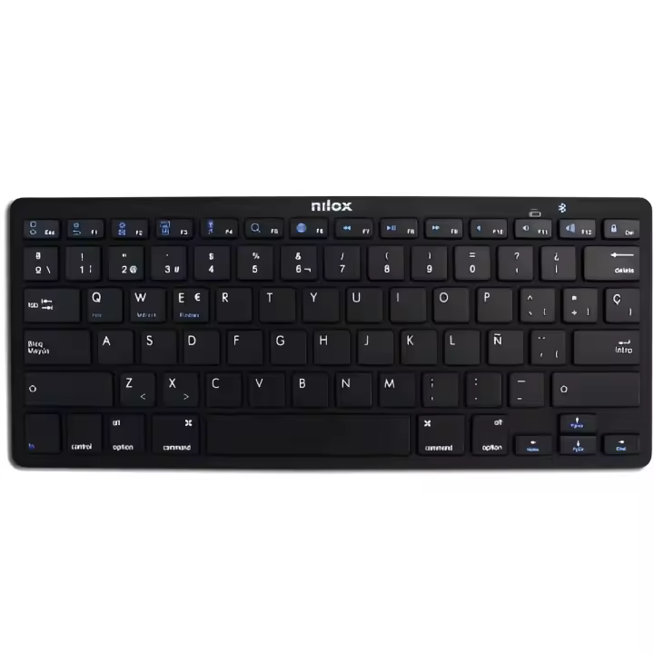 Teclado Inalámbrico Nilox NXKB01B Bluetooth Negro - Ideal para Oficina y Casa - 1