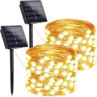 DIY Luz Solar LED Para Exterior Cadena De Luces De Jardín Impermeable Guirnalda De Farolillos Navideñas Decorativas Luz Caliente Blanca Longitud 12m - details 2