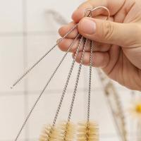 Cepillo De Limpieza Para Botellas Y Vajillas Eco-amigable De Acero Inoxidable Y Pelo De Cerdo Para Eliminar Residuos En Bocetos Pequeños Y Delgados Acceso a Ranuras - details 3