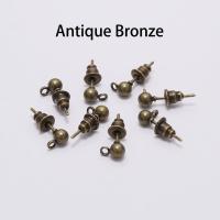 20-50pcs Pendientes De Estudio Básicos 3/4/5/6mm Conectores Y Tapones Para Fabricación De Joyas DIY Accesorios De Metal - details 4
