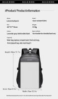 Mochila Para Hombres Y Mujeres Impermeable Y Resistente Al Desgaste Con Gran Capacidad Para Negocios Y Viajes Casual - details 6