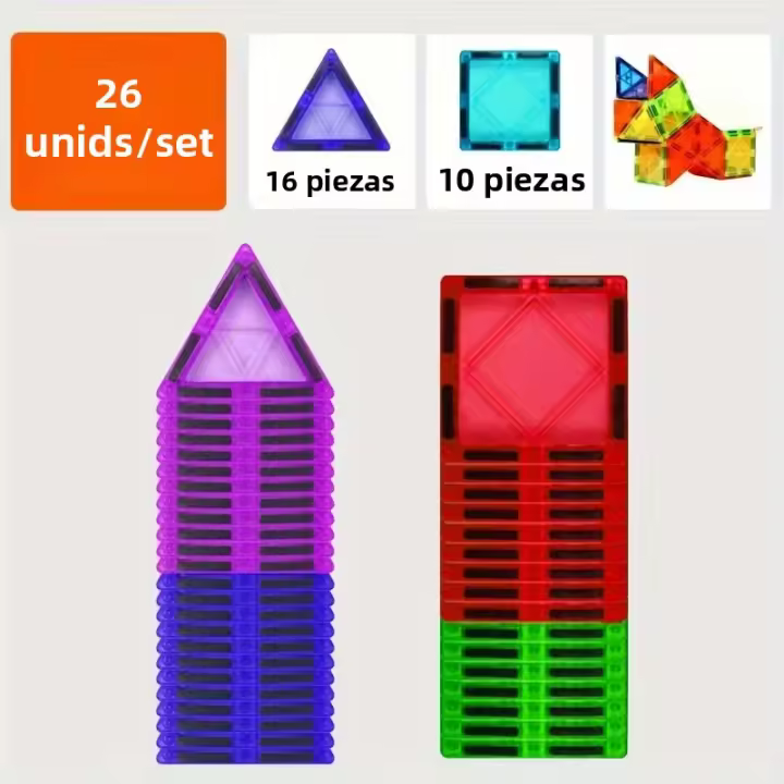 Juego De Construcción Magnético Para Niños Bloques De Construcción Sensoriales Montessori Juguetes Magnéticos Para Bebés Regalo - 1