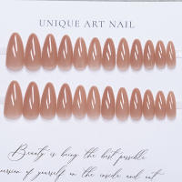 24pcs/set Uñas Postizas De Talla Grande En Rosa Gris Y Marrón Estilo Francés Y Almendrado Para Otoño E Invierno Decoración De Uñas Press on Falsas Acrílicas - details 16