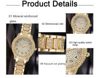 Reloj De Lujo Para Mujer Oro Moda Reloj De Pulsera De Cuarzo Con Diamantes Elegante Reloj De Pulsera Para Damas Reloj Mujer - details 2