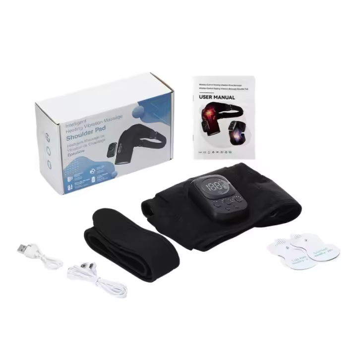 Nueva almohadilla de masaje de calefacción EMS para hombros, almohadilla de hombro con vibración inalámbrica desmontable, masajeador de terapia de hombros, modelo privado - 1