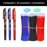 Lápices De Gel Erasables Con Recarga De 20 Piezas Y 3 Unidades Lápices De Borrado Reutilizable Para Estudiantes Y Oficina Suministros Escolares - details 0