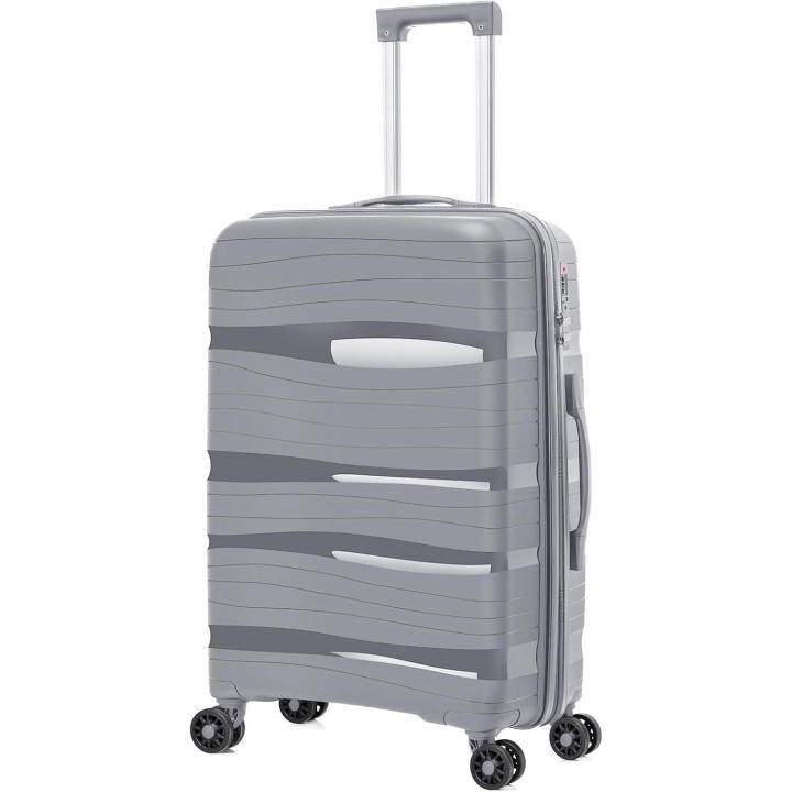 Artree | Maletas de viajes para niño y adulto color Gris Claro, Equipaje de Mano, Maleta de Cabina para avión ligera y Rígida de Polipropileno con 4 Ruedas Dobles 360° y Cierre de seguridad, Maletas de Viaje varios tamaños