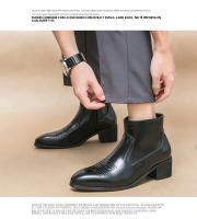 Botas De Negocios Para Hombre Estilo Británico Vintage Hechas a Mano En Cuero PU Botas De Tobillo Materiales De Suela Y Lining De PU - details 11