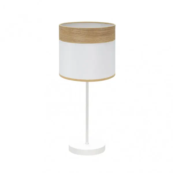 FABRILAMP Sobremesa CLOE Blanco/Madera Clara 42x18x18 Cm - Diseño Moderno y Ambiente Diferente - 1