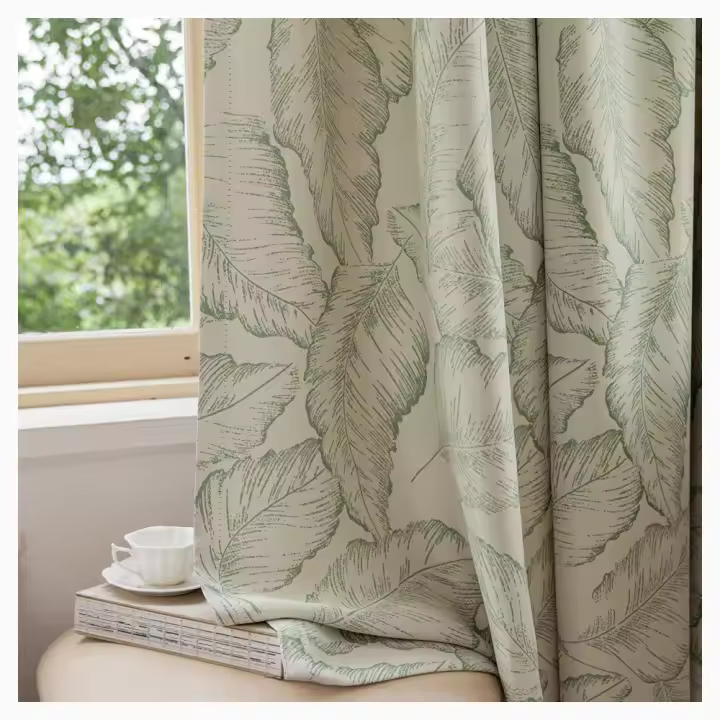 Cortinas De Palma Rusticadas Semi Aislantes Para Dormitorio Y Sala De Estar Tratamiento De Ventanas Oscurecimiento Del Atrio - 1