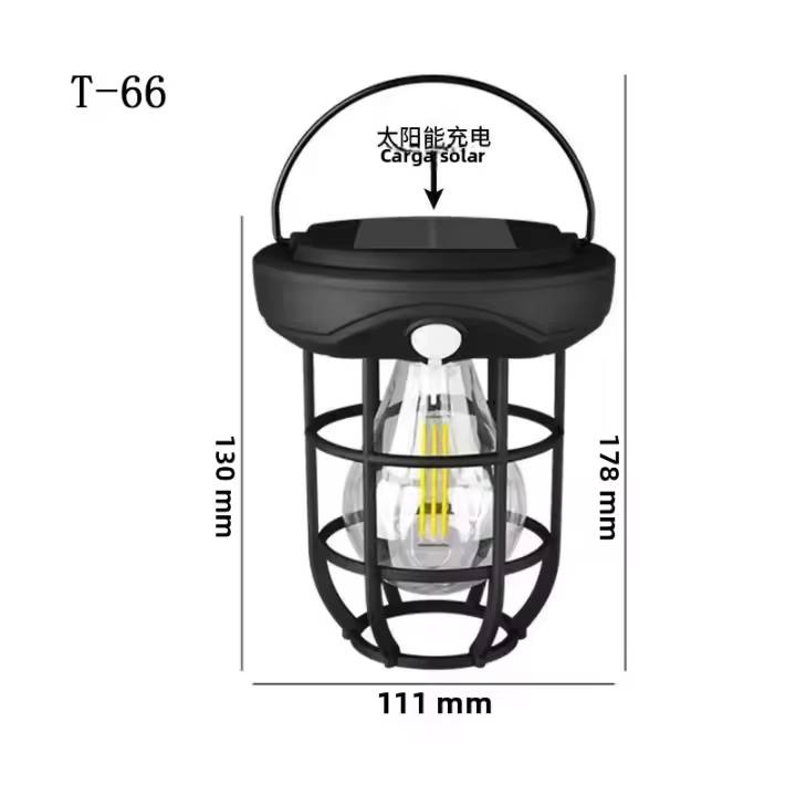 Lámpara De Camping LED Con Sensor De Movimiento Y Recarga Solar Portátil Para Tienda De Montarías Y Senderismo 3 Velocidades De Ahorro De Energía - 1