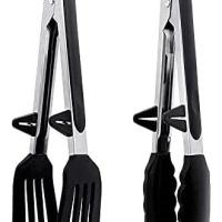 Pinzas de cocina Pinzas de silicona de 9 pulgadas Juego de 2 pinzas de silicona aptas para alimentos Pinzas para barbacoa con bloqueo antideslizantes Pinzas para servir Pinzas para ensalada - details 0