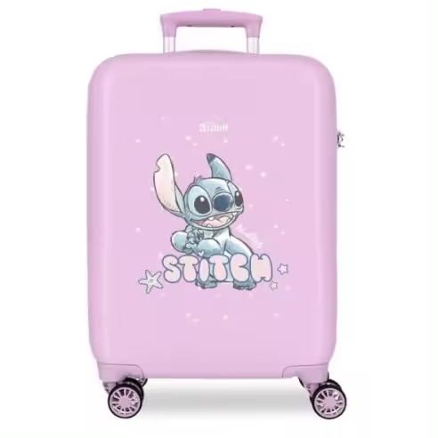 DISNEY LOVELY STITCH Maleta de Cabina Rígida - 3161142 Lila - Rígida ABS - 4 Ruedas Dobles - Candado Combinación - 50x33x20 Cm - Equipaje de Mano - - 1