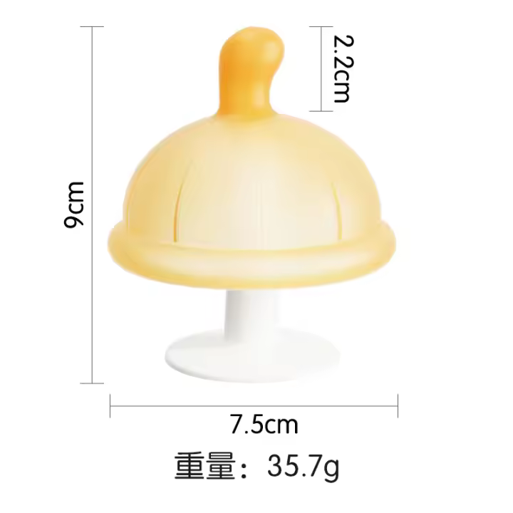 Mordedor para bebé con forma de hongo, súper suave, calmante, de silicona de grado alimenticio, antimordeduras, con pulgares hacia arriba. - 1