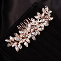 Peine De Novia Con Cristales De Rhinestone En Rosa Oro Y Plata Accesorio De Cabello Para Mujer Joyería De Cabeza Para Boda - details 4