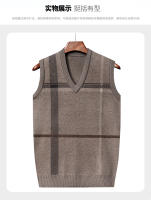 Suéter Casual Para Hombre Con Cuello En V Grueso Suéter Sin Mangas De Otoño E Invierno Caliente Striped Técnica De Tejido Por Computadora - details 6