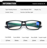 Gafas De Lectura Unisex Anti-Luz Azul Deportiva Negro Rojo Marco TR90 Gafas De Presbicia +100 a +400 Para Hombres Y Mujeres - details 4