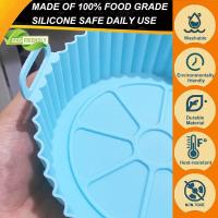 Paquete de 2 ollas de silicona para freidora de Aire, bandeja para hornear con revestiminiento de silicona reutilizable para freidora de Aire 8 pulgadas, accesorio para freidora de Aire - details 1