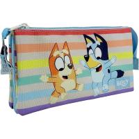 Bluey-estuche Triple, Portatodo, 5 Compartimentos, Preescolar, Estuche, Bingo, Multicolor, Producto Oficial Cyp Brands - details 0