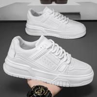 Zapatos De Deporte Para Hombre En Blanco Versátiles Y Moda Zapatillas Casuales Con Suela Gruesa Transpirables Ligeros Para Correr Y Tenis - details 3