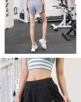 Shorts De Yoga Para Mujer Con Bolsillo Doble Capa De Tela Deportiva Fitness Running Entrenamiento En El Gimnasio - details 12