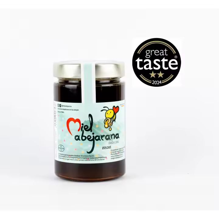 Miel Abejarana - Miel de Bosque 500 G - Artesana. Sabor intenso, color ámbar oscuro y propiedades antioxidantes. Producto 100% origen España. GREAT TASTE 2024 - 1