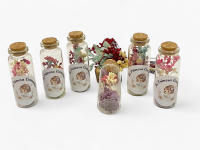 Lote de 10 marcasitios de cristal con flores secas y preservadas - Regalos para invitados invitados de comunión - details 5