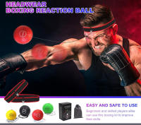 Pelota de reflejo de boxeo, pelota de reacción de boxeo con diadema ajustable, pelota de ocio para entrenamiento de velocidad de boxeo con coordinación ojo-mano montada en la cabeza, adecuada para adolescentes y adultos - details 1