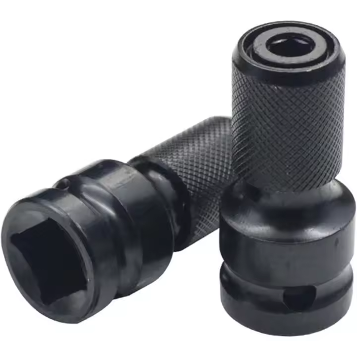 Pack de 2 Adaptador de 1/2 pulgada Cuadrado de la Unidad de naar de 1/4 de pulgada Hexagonal Hembra,Geschikt voor Impacto Lucht,en Elektrische Moersleutels,Zwarte Geharde Staal Conector,Universele Gereedschapsadapter - 1
