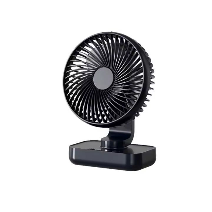 Ventilador de Mesa USB, Silencioso Recargable Ventiladores 4000mAh, Potente con 4 Velocidades, 120 ° Auto-Oscilación, Ventilador Portátil para Oficina, Dormitorio, Exterior, Negro Oscilante - 1