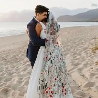 Velo De Novia De Lujo 1.5M Con Bordado Floral En Encaje Accesorios Para El Cabello Con Peine Romántico Para Bodas - details 1