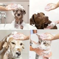 Cepillo De Baño Para Perros De Silicona Suave Con Dispensador De Shampoo Masaje Suave Y Eficiente Para El Aseo De Gatos - details 1
