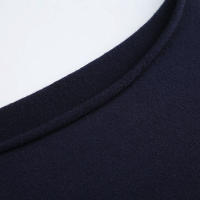 Suéter De Punto Gris Oscuro Para Mujer Estilo Minimalista Casual Suelto Cuello Redondo Manga Larga Otoño Invierno - details 2