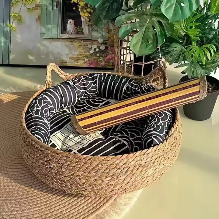 (38cm * 13cm) Nido de paja para Gatos al por mayor para todas las instalaciones, NEST de Gato Nuevo extraíble y lavable de Trinquete, NEST de gato de trinquete para Gatos domésticos - 1