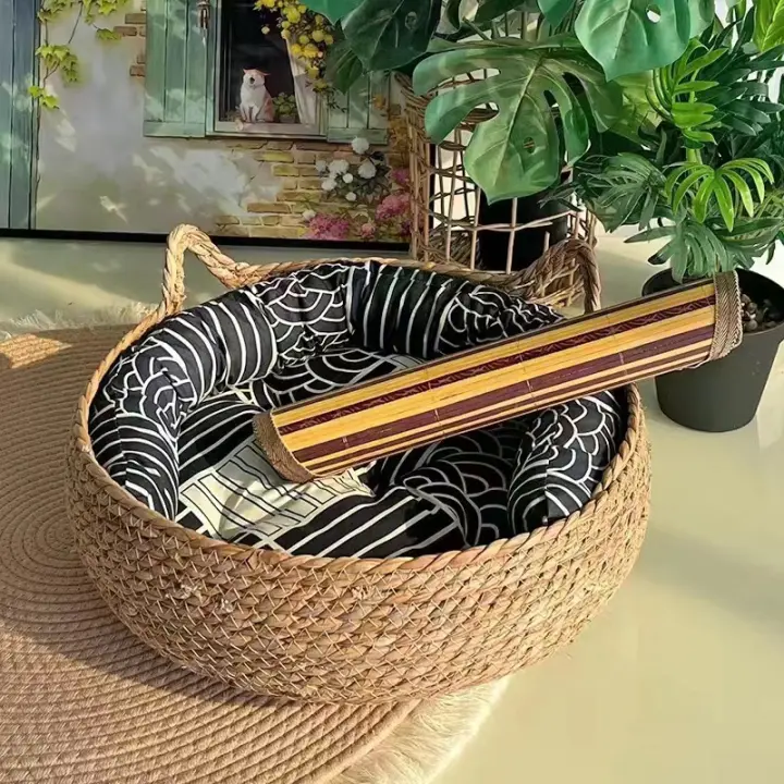 (38cm * 13cm) Nido de paja para Gatos al por mayor para todas las instalaciones, NEST de Gato Nuevo extraíble y lavable de Trinquete, NEST de gato de trinquete para Gatos domésticos - 1