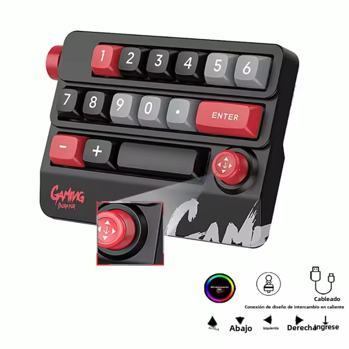 Teclado Gaming Con Programación Macro Rocker Knob RGB Backlight Teclas Programables Wired Hot Swappable Para Desktop Laptop - 1