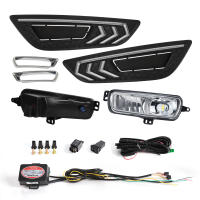 Lámparas De Niebla LED DRL Para Ford Focus 2015-2018 Con Señales Dinámicas De Giro En Blanco Amarillo Y Azul Acero Inoxidable Plateado - details 4