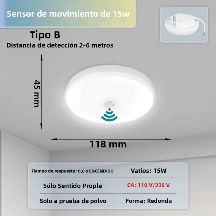 Lámpara De Techo Con Sensor De Movimiento PIR 15w 20w 30w 40w Luz Moderna Para Pasillo Garage Escalera Balcón 220V ABS Aluminio PC Ultra Delgada LED SMD2835 - 1