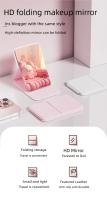 Espejo De Maquillaje Portátil Para Mujeres Pequeño Y Doblete Super Mini Para Dormitorio Y Viajes Espejo De Mano Simplicidad Para Estudiantes - details 0