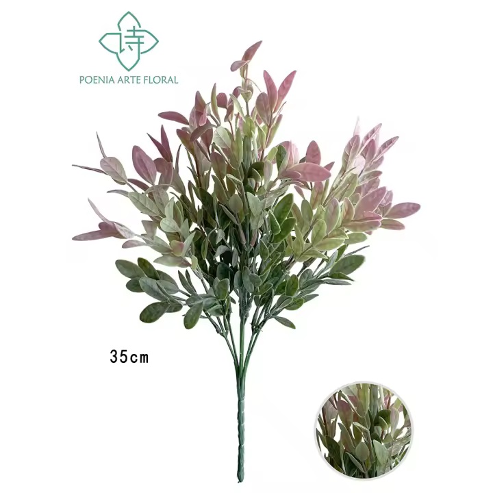 Poenia Arte Floral - Ramo Hojas Decorativas Artificial 35cm 3 Piezas - Decorativo y Realista - 1