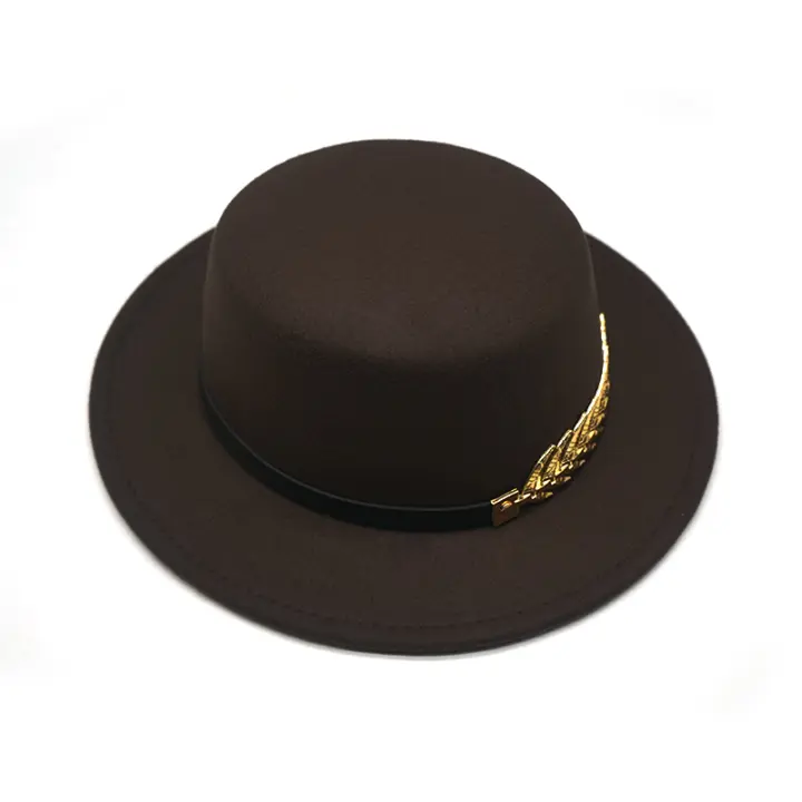 Gorro Fedora De Lana Vintage Otoño Invierno Para Hombre Y Mujer Con Cordón Y Ala Ancha Elegante Para Dama Gorro De Jazz Plancha - 1