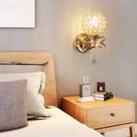 Lámpara De Pared Moderna De Cristal Sconce Iluminación Fija E27 Para Dormitorio Y Sala De Estar Estilo Retro Industrial Decoración De Lujo - details 3