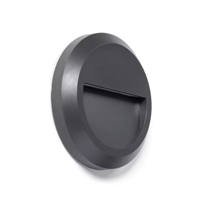 Ledkia Baliza Exterior LED Superficie Pared Circular Antracita Edulis 2700K Blanco Cálido - 1