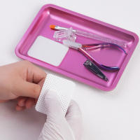 Plato De Almacenamiento De Cosméticos De Acero Inoxidable Cuadrado Para Arte De Uñas Y Manicura Con Tweezers Cuchillas Y Bolígrafos Contenedor De Dishes Para Uñas Falsas - details 3